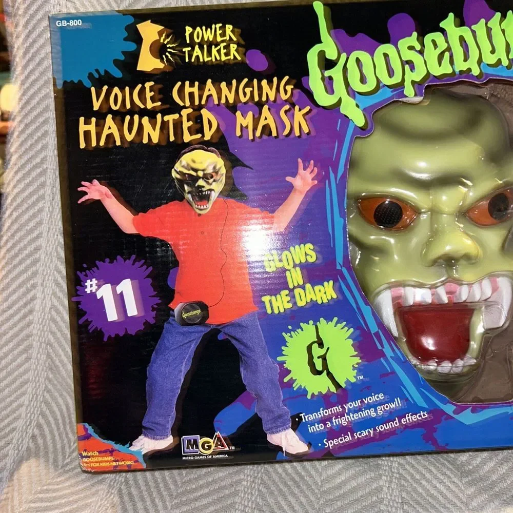 VTG 1996 Goosebumps Voice Changing‎ Glow In The Dark Haunted Mask Toy For Repair